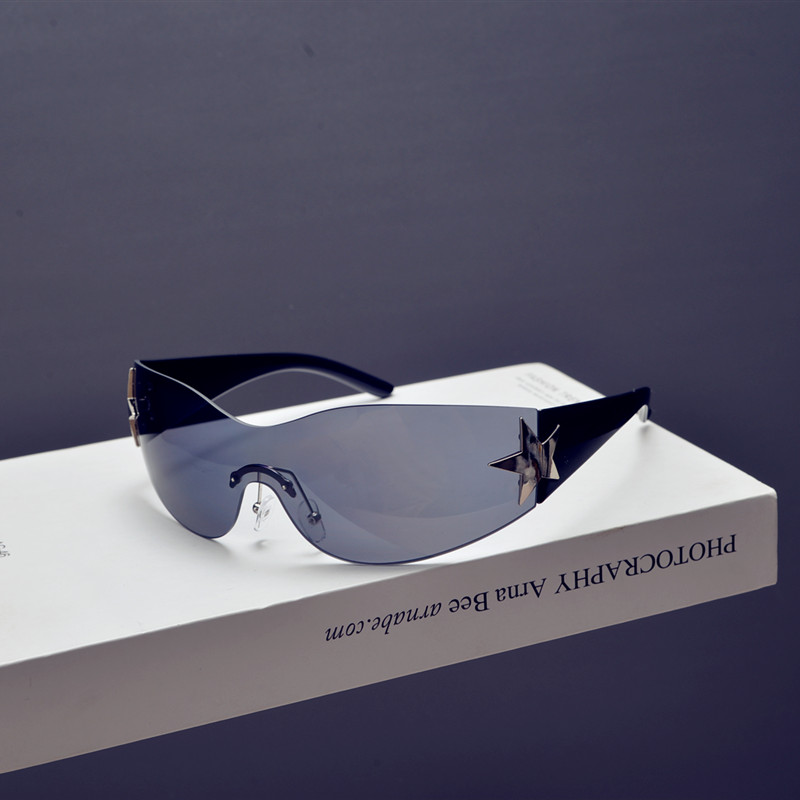 Futuristic Frameless One-Piece Wind Sunglasses for Men and Women, Trendy for Cycling, Hip-Hop, and Partying Futuristic Frameless One-Piece Wind Sunglasses for Men and Women, Trendy for Cycling, Hip-Hop, and Partying