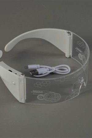 Futuristic LED Glowing Sunglasses - Rechargeable Cyberpunk Party Glasses for Trendy Bar Style