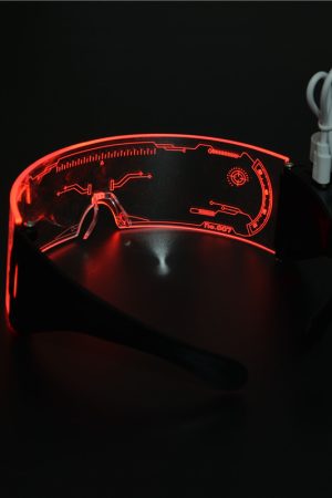 Futuristic LED Glowing Sunglasses - Rechargeable Cyberpunk Party Glasses for Trendy Bar Style