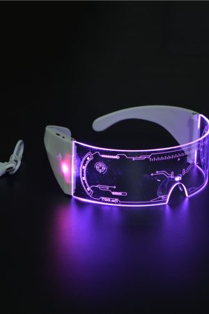 Futuristic LED Glowing Sunglasses - Rechargeable Cyberpunk Party Glasses for Trendy Bar Style