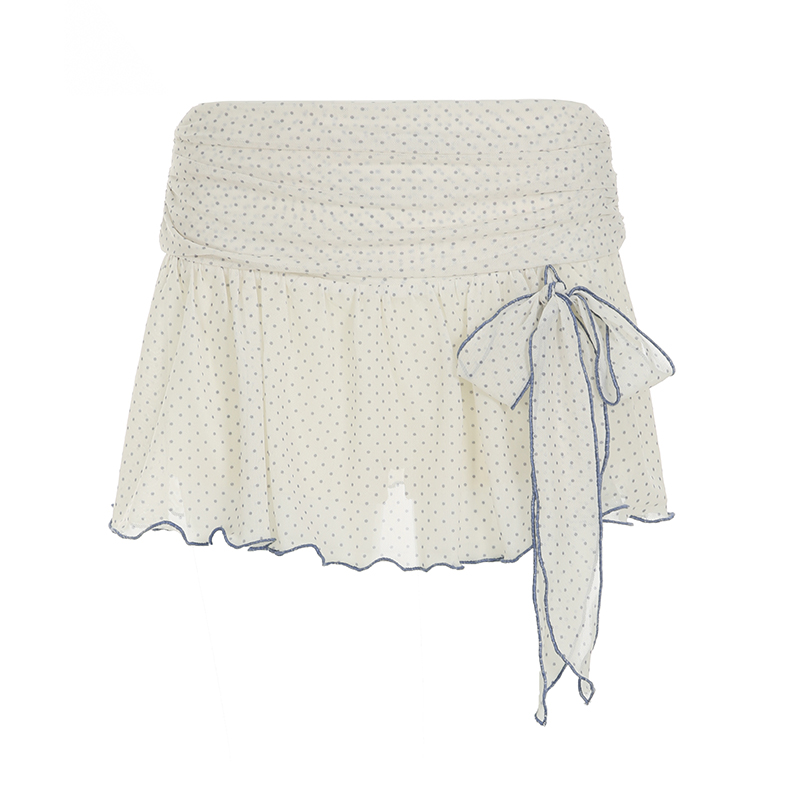 Girls' Butterfly Flower Polka Dot Short Pleated Skirt - Low Waist French Style Net Yarn Design for Y2K Fashion Girls' Butterfly Flower Polka Dot Short Pleated Skirt - Low Waist French Style Net Yarn Design for Y2K Fashion