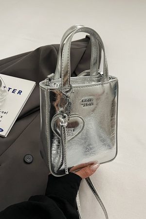 Glossy Phone Bag for Women - Hand-held Minimalist Shoulder Bag, Trendy Summer 2025 Casual Style, Versatile Women's Accessories