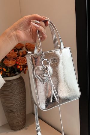 Glossy Phone Bag for Women - Hand-held Minimalist Shoulder Bag, Trendy Summer 2025 Casual Style, Versatile Women's Accessories