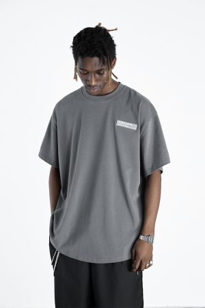 Gothic Large Back Print Logo Loose Fit Pure Cotton Short Sleeve T-Shirt - Y2K Streetwear Style