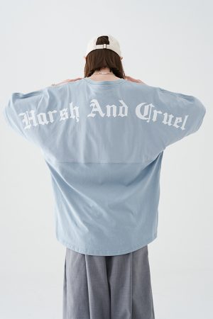 Gothic Large Back Print Logo Loose Fit Pure Cotton Short Sleeve T-Shirt - Y2K Streetwear Style