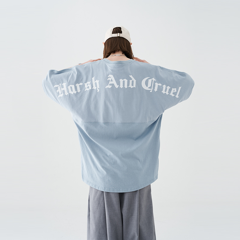 Gothic Large Back Print Logo Loose Fit Pure Cotton Short Sleeve T-Shirt - Y2K Streetwear Style Gothic Large Back Print Logo Loose Fit Pure Cotton Short Sleeve T-Shirt - Y2K Streetwear Style