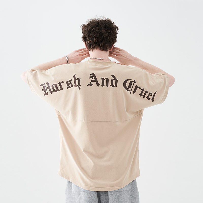 Gothic Large Back Print Logo Loose Fit Pure Cotton Short Sleeve T-Shirt - Y2K Streetwear Style Gothic Large Back Print Logo Loose Fit Pure Cotton Short Sleeve T-Shirt - Y2K Streetwear Style