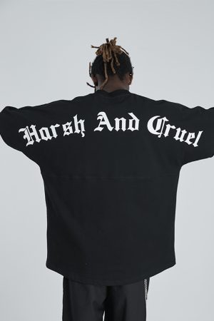 Gothic Large Back Print Logo Loose Fit Pure Cotton Short Sleeve T-Shirt - Y2K Streetwear Style