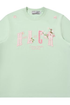 Guava Series Couple Embroidered Patch T-shirt - Casual 90s Style Unisex Tee, Trendy Streetwear for Couples