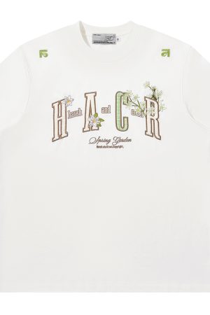 Guava Series Couple Embroidered Patch T-shirt - Casual 90s Style Unisex Tee, Trendy Streetwear for Couples