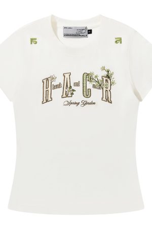 Guava Series Couple Embroidered Patch T-shirt - Casual 90s Style Unisex Tee, Trendy Streetwear for Couples