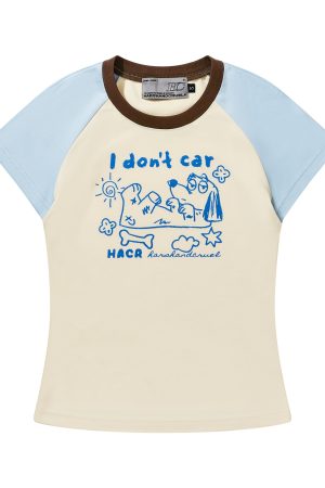 Hand-Painted Cute Dog Couple Loose Raglan Short Sleeve T-Shirt for Men and Women - Y2K Aesthetic Fashion Tee