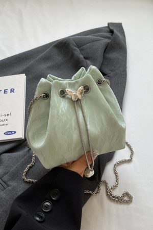 Handheld Drawstring Bucket Bag for Women - Summer 2025 Korean Style INS Minimalist Versatile Shoulder Bag