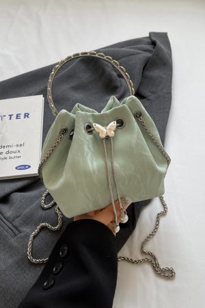 Handheld Drawstring Bucket Bag for Women - Summer 2025 Korean Style INS Minimalist Versatile Shoulder Bag