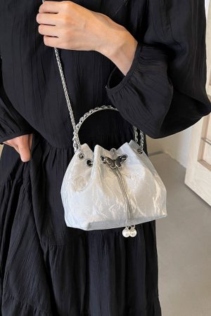 Handheld Drawstring Bucket Bag for Women - Summer 2025 Korean Style INS Minimalist Versatile Shoulder Bag