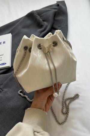 Handheld Drawstring Bucket Bag for Women - Summer 2025 Korean Style INS Minimalist Versatile Shoulder Bag