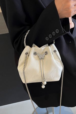 Handheld Drawstring Bucket Bag for Women - Summer 2025 Korean Style INS Minimalist Versatile Shoulder Bag