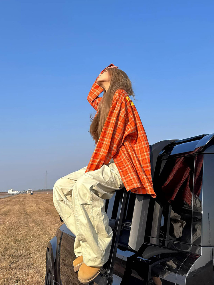 Handmade 2025 Spring Plaid Long Sleeve Shirt Jacket for Unisex - Casual Loose Fit American Style Handmade 2025 Spring Plaid Long Sleeve Shirt Jacket for Unisex - Casual Loose Fit American Style