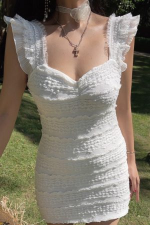 Handmade Fairy Skirt with French Lace Ruffle, Waist-Defined Spring/Summer Dress for Vacation, 2025 Fashion