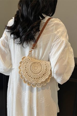 Handmade Knitted Beach Bag for Women â€“ Summer Woven Shoulder Crossbody Bag, 2025 Fashion, Perfect for Seaside Vacation