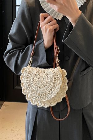 Handmade Knitted Beach Bag for Women â€“ Summer Woven Shoulder Crossbody Bag, 2025 Fashion, Perfect for Seaside Vacation