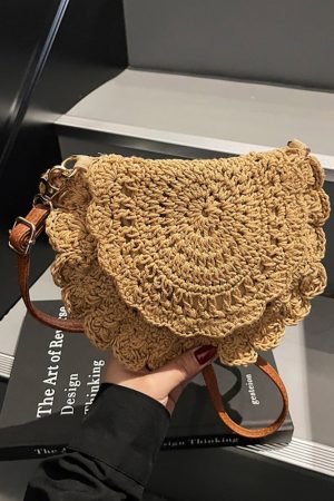 Handmade Knitted Beach Bag for Women â€“ Summer Woven Shoulder Crossbody Bag, 2025 Fashion, Perfect for Seaside Vacation