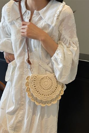 Handmade Knitted Beach Bag for Women â€“ Summer Woven Shoulder Crossbody Bag, 2025 Fashion, Perfect for Seaside Vacation