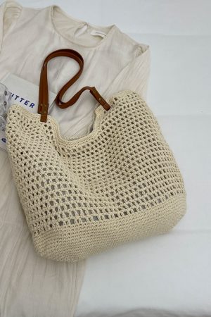 Handmade Woven Straw Bag for Women - Large Capacity Beach Tote, Stylish Shoulder Bag for Vacation & Commuting 2025