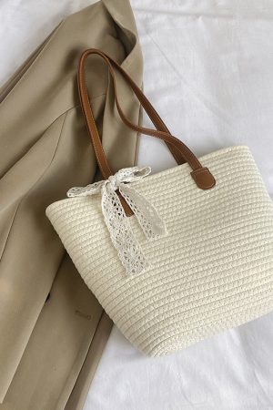 Handwoven Women's Summer Beach Tote Bag - Trendy Shoulder Bag with Large Capacity for Commuter Style