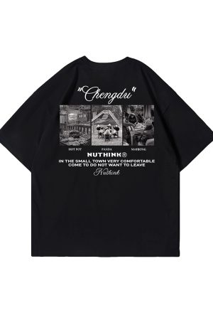 Heavyweight 260g Couple T-shirt for Men, Streetwear Short Sleeve, Summer Loose Fit Plus Size Tee, Trendy 2025 Fashion