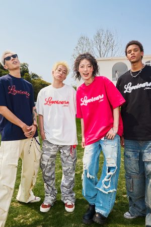 Heavyweight American Vintage Pearl Letter Print Short Sleeve T-Shirt Unisex Loose Fit 2025 Summer Streetwear