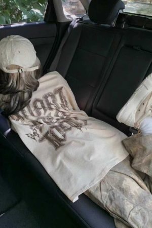 Heavyweight Cotton Butterfly Print Short-Sleeve T-Shirt for Men and Women - Retro American Casual Style