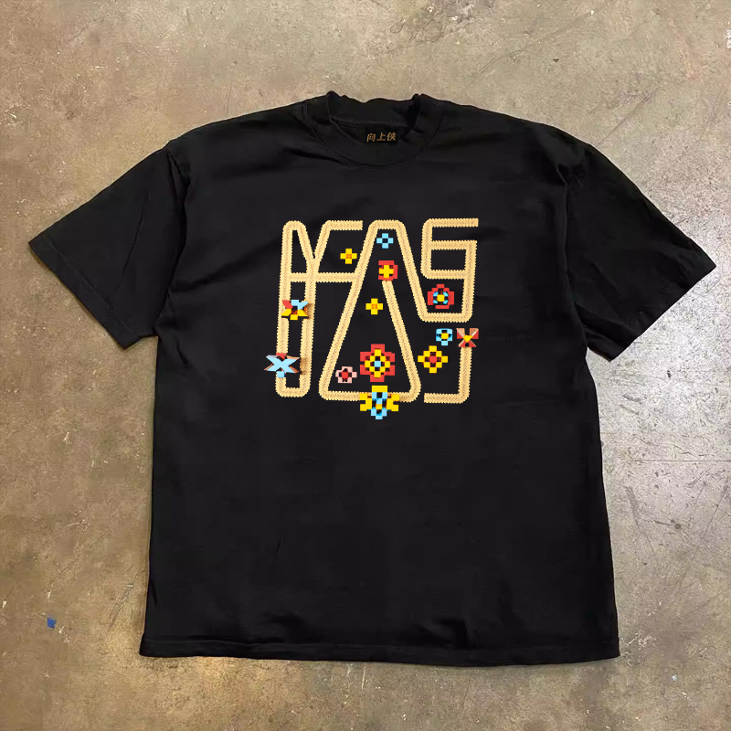 Heavyweight Couple's Loose Short-Sleeve T-Shirt in 100% Cotton - Charitable Upward Hero Design for Men and Women - Casual Streetwear Heavyweight Couple's Loose Short-Sleeve T-Shirt in 100% Cotton - Charitable Upward Hero Design for Men and Women - Casual Streetwear