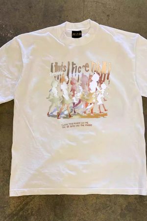 Heavyweight Couple's Loose Short-Sleeve T-Shirt in 260g Pure Cotton â€“ Charitable Upward Hero Design for Men and Women, Casual Style