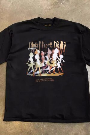 Heavyweight Couple's Loose Short-Sleeve T-Shirt in 260g Pure Cotton â€“ Charitable Upward Hero Design for Men and Women, Casual Style