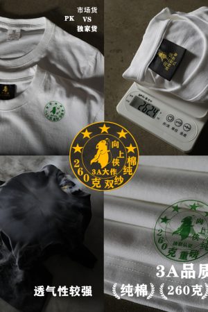 Heavyweight Couple's Loose Short-Sleeve T-Shirt in 260g Pure Cotton â€“ Charitable Upward Hero Design for Men and Women, Casual Style