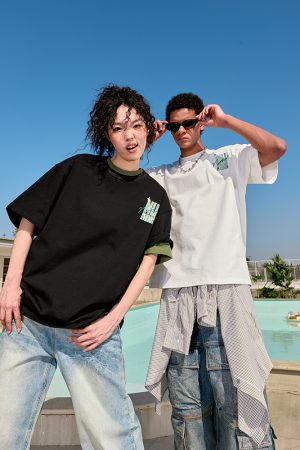 Heavyweight Floral Embroidered Short Sleeve T-Shirt for Men and Women - American Streetwear, Loose Fit, 2025 Summer Style