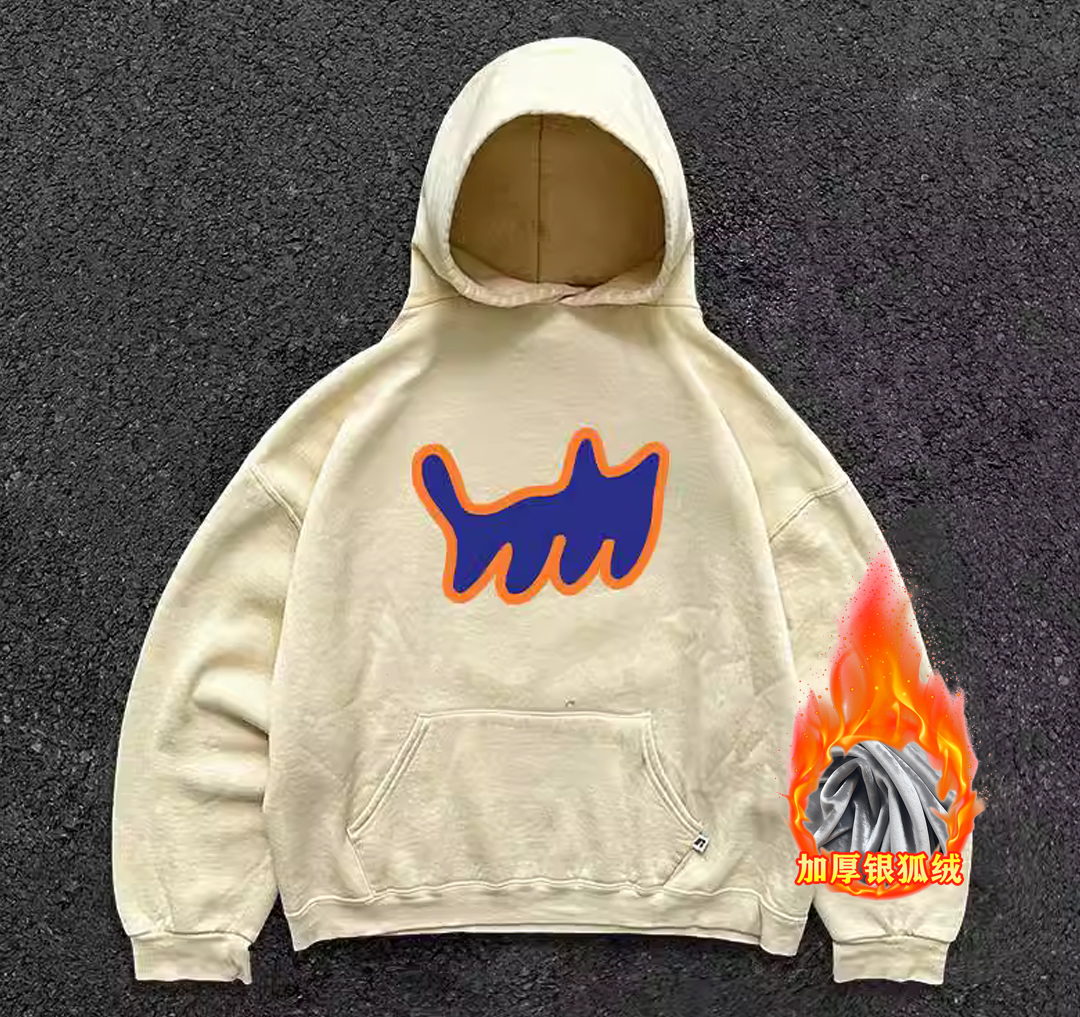 Heavyweight Hooded Sweatshirt with Cartoon Print - 2023 New Style, Loose Fit, Versatile for Students, Casual Streetwear Heavyweight Hooded Sweatshirt with Cartoon Print - 2023 New Style, Loose Fit, Versatile for Students, Casual Streetwear