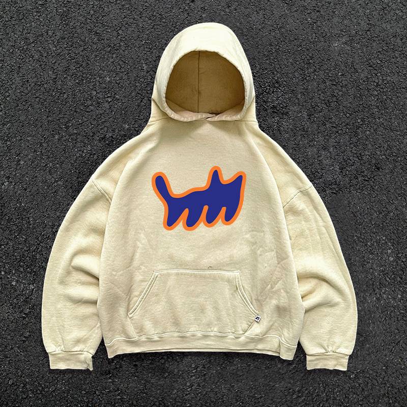 Heavyweight Hooded Sweatshirt with Cartoon Print - 2023 New Style, Loose Fit, Versatile for Students, Casual Streetwear Heavyweight Hooded Sweatshirt with Cartoon Print - 2023 New Style, Loose Fit, Versatile for Students, Casual Streetwear