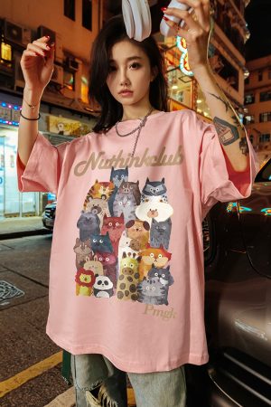 Heavyweight Loose Plus-Size Cartoon Animal T-Shirt for Men, Short Sleeve Summer Trendy Oversized Tee, Casual Streetwear