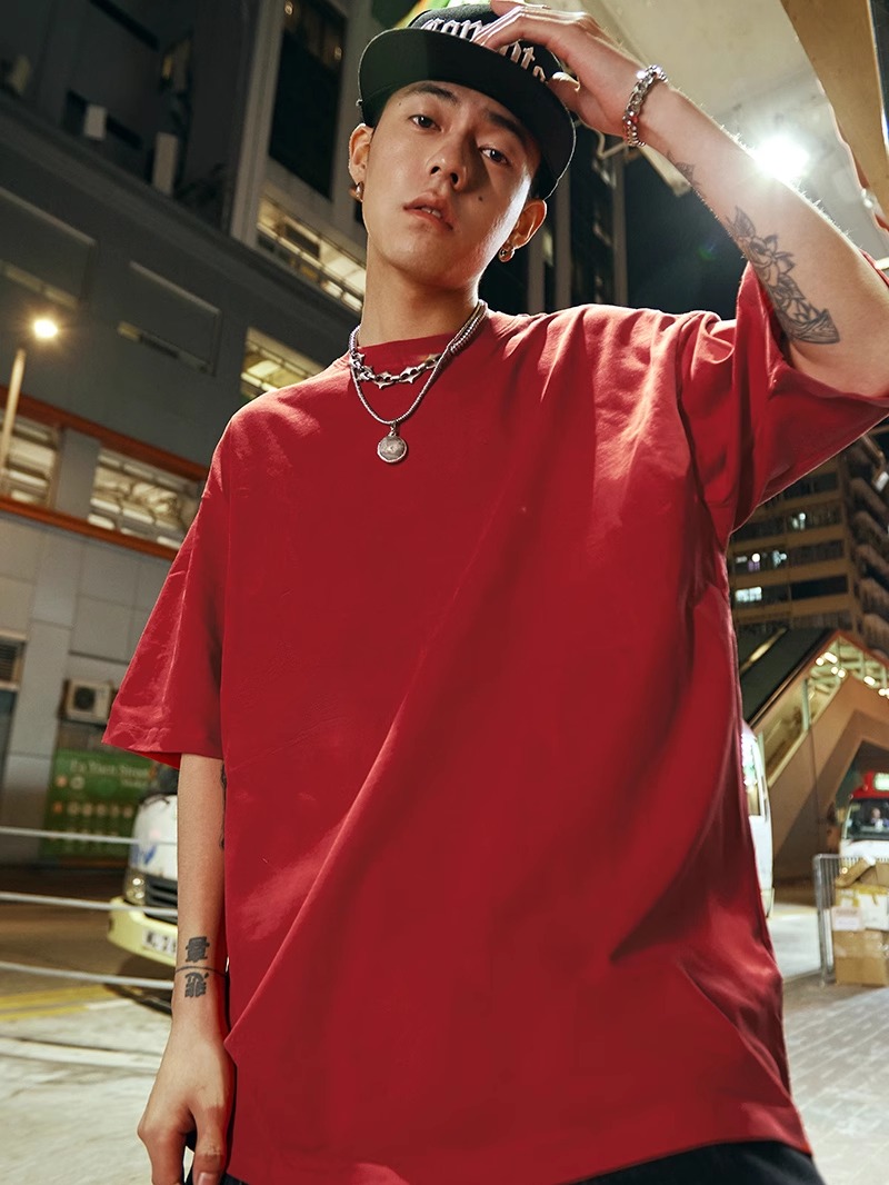 Heavyweight Solid Color Short Sleeve T-Shirt for Men and Women - Plus Size American Streetwear - Summer Casual 2025 Fashion Heavyweight Solid Color Short Sleeve T-Shirt for Men and Women - Plus Size American Streetwear - Summer Casual 2025 Fashion