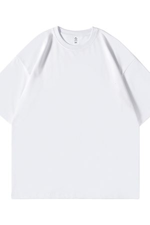 Heavyweight Solid Color Short Sleeve T-Shirt for Men and Women - Plus Size American Streetwear - Summer Casual 2025 Fashion