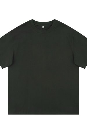 Heavyweight Solid Color Short Sleeve T-Shirt for Men and Women - Plus Size American Streetwear - Summer Casual 2025 Fashion