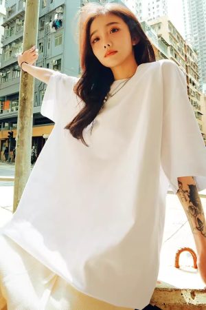 Heavyweight Solid Color Short Sleeve T-Shirt for Men and Women - Plus Size American Streetwear - Summer Casual 2025 Fashion