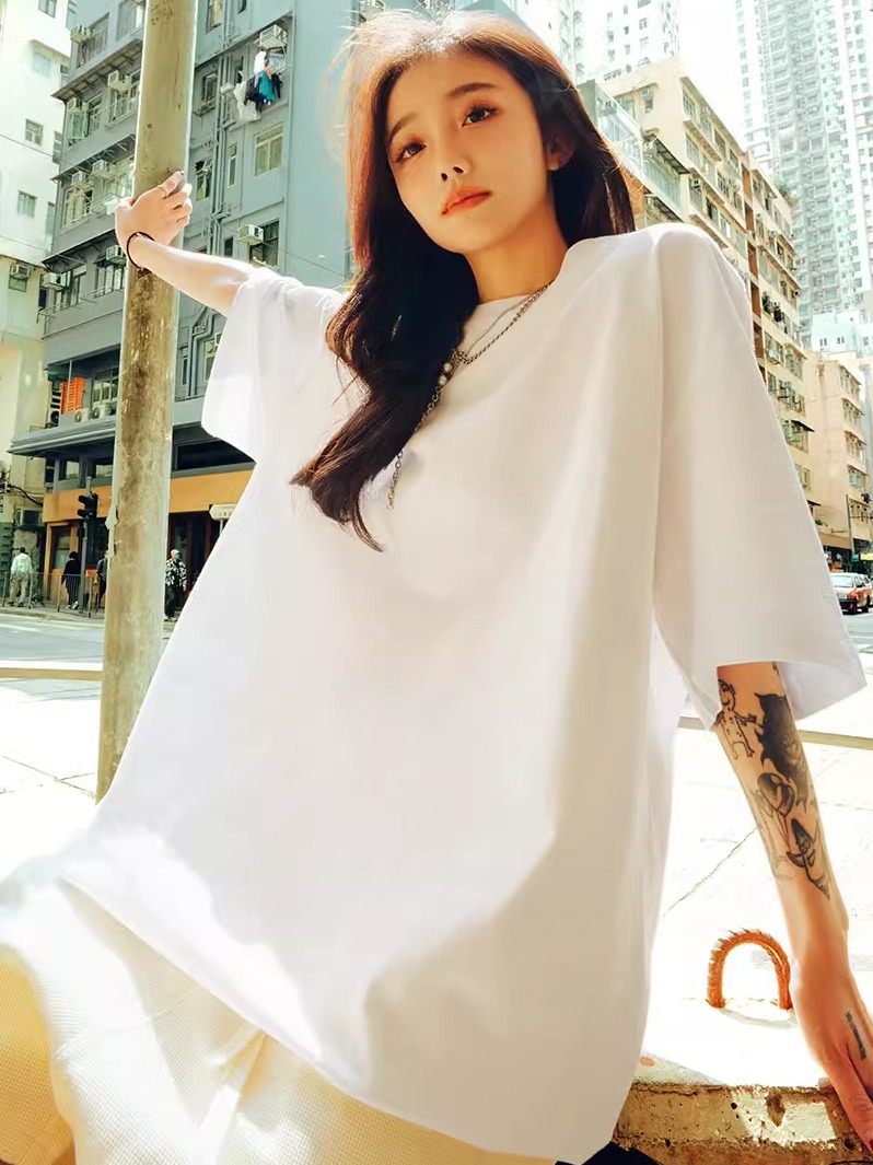 Heavyweight Solid Color Short Sleeve T-Shirt for Men and Women - Plus Size American Streetwear - Summer Casual 2025 Fashion Heavyweight Solid Color Short Sleeve T-Shirt for Men and Women - Plus Size American Streetwear - Summer Casual 2025 Fashion