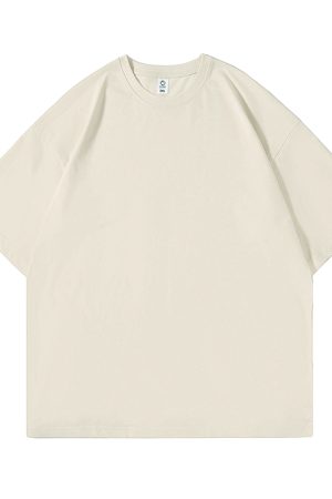 Heavyweight Solid Color Short Sleeve T-Shirt for Men and Women - Plus Size American Streetwear - Summer Casual 2025 Fashion