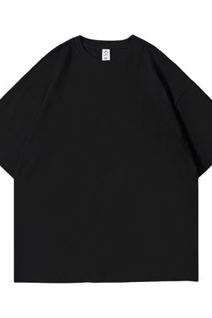 Heavyweight Solid Color Short Sleeve T-Shirt for Men and Women - Plus Size American Streetwear - Summer Casual 2025 Fashion