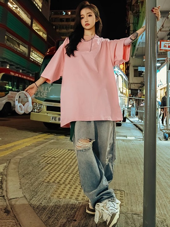 Heavyweight Solid Color Short Sleeve T-Shirt for Men and Women - Plus Size American Streetwear - Summer Casual 2025 Fashion Heavyweight Solid Color Short Sleeve T-Shirt for Men and Women - Plus Size American Streetwear - Summer Casual 2025 Fashion