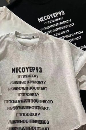 Heavyweight Streetwear Loose Fit Letter Print Short Sleeve T-Shirt for Men - 2025 Summer American High Street Style