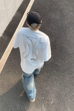 Heavyweight Streetwear Loose Fit Letter Print Short Sleeve T-Shirt for Men - 2025 Summer American High Street Style